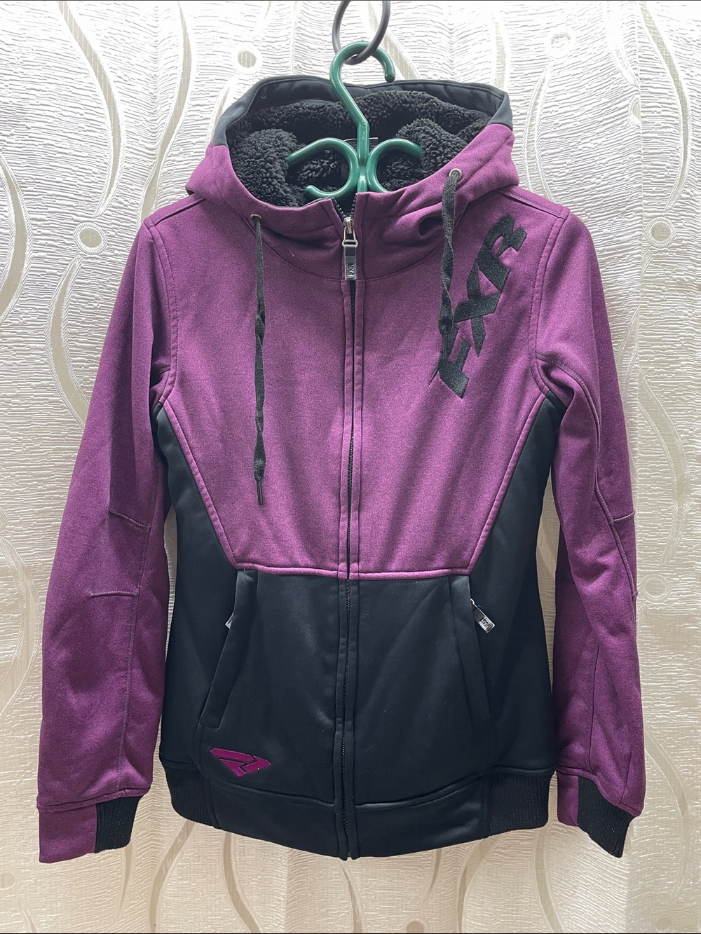 FXR Women’s Two-Tone Purple & Black Full-Zip Hoodie